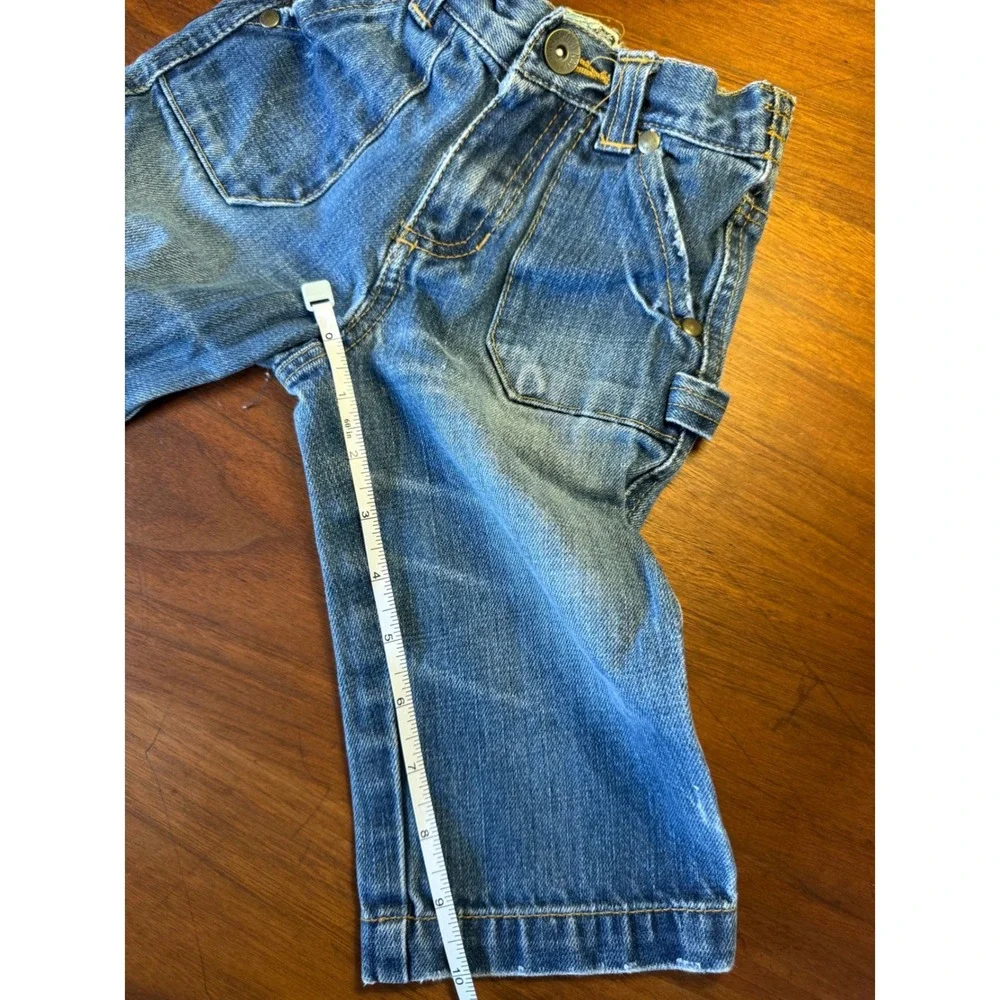 Vtg Old Navy Special Edition Denim Carpenter Jeans Blue 12-18 Months Fall‎ 2006